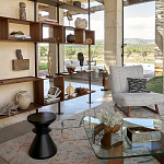 Черный приставной столик из массива AMORPHOUS варинант исполнения - 4 | Loft Concept в Грозном