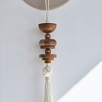 Аксессуар на стену диск с деревянными бусинами Wall Decor Thread Disc  варинант исполнения - 2 | Loft Concept в Грозном