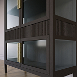 Витрина Primo со стеклянными фасадами и 2 ящиками Темный орех варинант исполнения - 2 | Loft Concept в Грозном