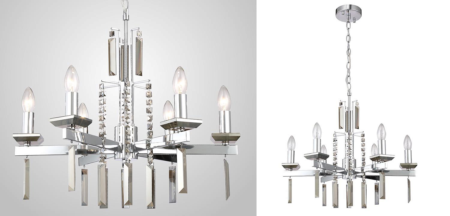 Люстра Vivien Crystal Chrome Chandelier 6 Люстра Vivien Crystal Chrome Chandelier 6 - Loft-Concept в Грозном