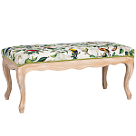 Банкетка из натурального бука золотистая с изображением птиц и цветов Blooming Birds варинант исполнения - 1 | Loft Concept в Грозном