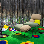 Дизайнерское разноцветное кресло на металлическом каркасе с подставкой для ног Poltronova Plasma Armchair варинант исполнения - 14 | Loft Concept в Грозном