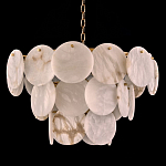Люстра трехъярусная с подвесками из округлых элементов Cryptocrystalline Stone варинант исполнения - 1 | Loft Concept в Грозном