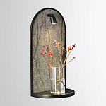 Настенный светильник зеленого цвета с черной рамкой овальной формы с полкой Herbarium  варинант исполнения - 2 | Loft Concept в Грозном