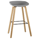 Барный стул на ножках из натурального дерева Boras Grey варинант исполнения - 1 | Loft Concept в Грозном