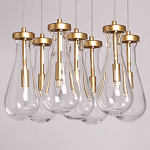 Люстра с 7-ю прозрачными плафонами из стекла в форме капли Lucid Rain  варинант исполнения - 4 | Loft Concept в Грозном