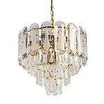 Люстра многоярусная с овальными прозрачными подвесками 36 см Harmonica варинант исполнения - 1 | Loft Concept в Грозном