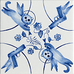 Плитка с узором 2 кота 2 пистолета варинант исполнения - 1 | Loft Concept в Грозном