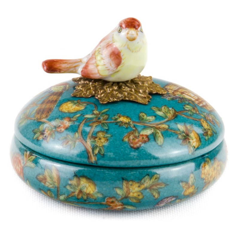 Шкатулка Box Light Yellow Bird Бирюзовый Бронза Шкатулка Box Light Yellow Bird Бирюзовый Бронза в Грозном | Loft Concept