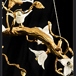 Люстра в виде золотой ветки с цветами и птичками Marvelous Garden варинант исполнения - 12 | Loft Concept в Грозном