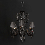 Люстра подвесная с плиссированными абажурами и множеством подвесок черного цвета Диаметр 62 см Lustre Reverie варинант исполнения - 2 | Loft Concept в Грозном