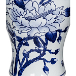 Ваза с бело-синей росписью и изображением цветов Blue & White Ornament варинант исполнения - 1 | Loft Concept в Грозном