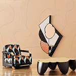 Дизайнерский журнальный стол округлой формы чёрный с золотой столешницей Fufem варинант исполнения - 1 | Loft Concept в Грозном