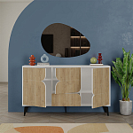 Комод с 3-мя дверцами и выдвижным ящиком цвета светлый дуб SPARK CONSOLE WHITE варинант исполнения - 2 | Loft Concept в Грозном