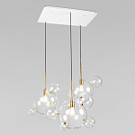 Люстра подвесная 3 лампы с прозрачными стеклянными шарами и золотыми деталями Giopato & Coombes варинант исполнения - 3 | Loft Concept в Грозном
