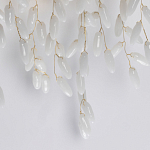 Бра золотого цвета с ветвями и белыми овальными стеклянными подвесками Droplet Chandelier варинант исполнения - 5 | Loft Concept в Грозном