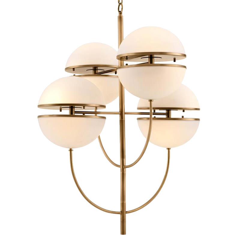 Люстра Chandelier Spiridon Латунь Античная полированная Белый Люстра Chandelier Spiridon Латунь Античная полированная Белый в Грозном | Loft Concept