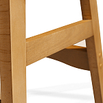 Барный стул со спинкой и подлокотниками на 4-х деревянных ножках Кремовый Велюр Ava Charm варинант исполнения - 7 | Loft Concept в Грозном