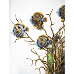 Ваза зеленая с бронзовыми ветвями и фарфоровыми рыбками Eden Garden варинант исполнения - 2 | Loft Concept в Грозном