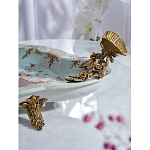 Блюдо овальное из голубого фарфора с ручками в виде бабочек и цветочным рисунком Blue Garden варинант исполнения - 5 | Loft Concept в Грозном