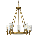  Люстра с 5-ю цилиндрическими плафонами из стекла с пузырьками Hinkley варинант исполнения - 7 | Loft Concept в Грозном