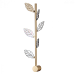 Бра с золотистой вертикальной трубкой и декоративными прозрачными листьями из стекла Sylva  варинант исполнения - 1 | Loft Concept в Грозном