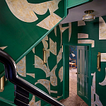 Обои ручная роспись в стиле Арт-деко Symphony Original colourway on Jade silk dupion варинант исполнения - 1 | Loft Concept в Грозном