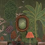 Обои ручная роспись Malwa Original colourway on Olive tobacco варинант исполнения - 1 | Loft Concept в Грозном