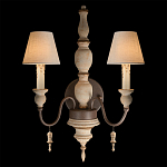 Бра с двумя конусовидными белыми тканевыми абажурами Terrain варинант исполнения - 2 | Loft Concept в Грозном