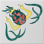 Плитка дизайнерская Драконий фрукт варинант исполнения - 2 | Loft Concept в Грозном