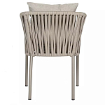 Стул серо-бежевый с декоративным плетением на спинке и подлокотниках Chair Weave варинант исполнения - 4 | Loft Concept в Грозном