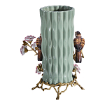 Ваза с птицами и цветами из фарфора с бронзовыми элементами Garden of Eden варинант исполнения - 2 | Loft Concept в Грозном