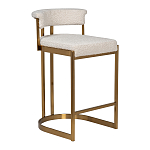 Стул барный букле бежевый с каркасом цвета матовое золото Tactility варинант исполнения - 2 | Loft Concept в Грозном