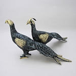 Статуэтка бронзовая пара Павлины синие Bronze Birds варинант исполнения - 2 | Loft Concept в Грозном