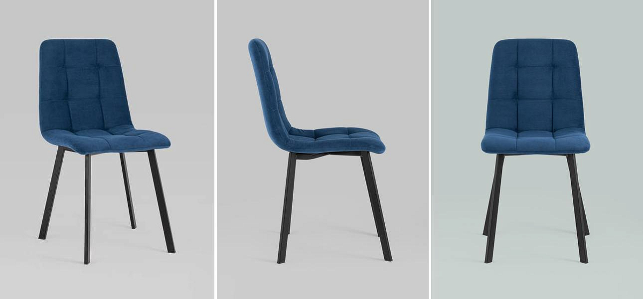 Стул NANCY S Chair Синий Велюр Стул NANCY S Chair Синий Велюр - Loft-Concept в Грозном