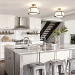 Потолочный светильник со светлым текстильным абажуром Hinkley варинант исполнения - 6 | Loft Concept в Грозном