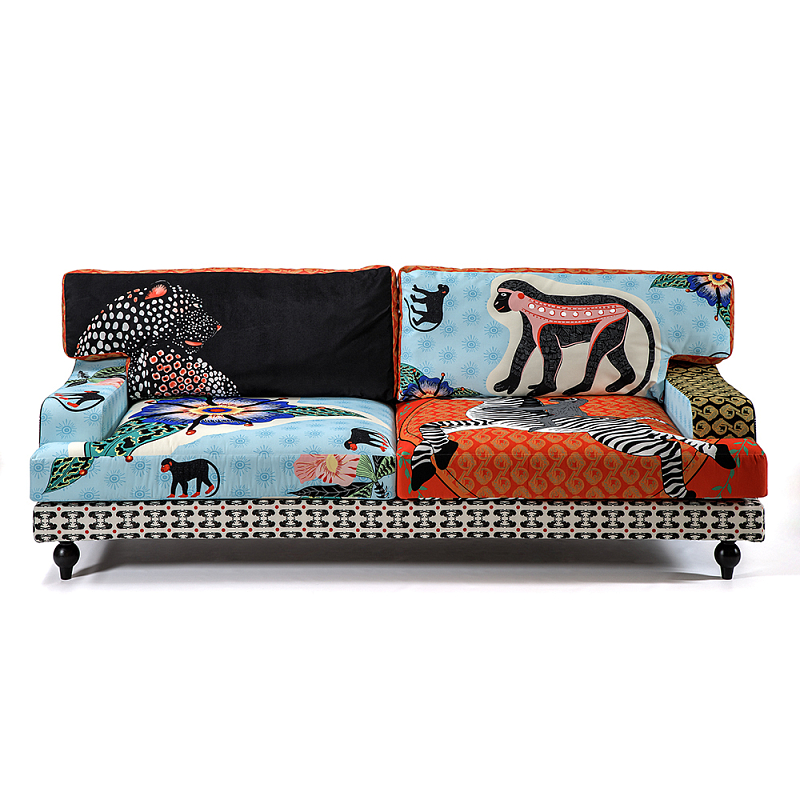 Диван с цветным принтом Qalakabusha Sofa Мульти в Грозном | Loft Concept 