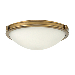 Потолочный светильник цвета латунь с полусферическим матовым белым плафоном Hinkley варинант исполнения - 4 | Loft Concept в Грозном