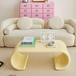 Дизайнерский журнальный стол жёлтый округлой формы Bonyn варинант исполнения - 2 | Loft Concept в Грозном