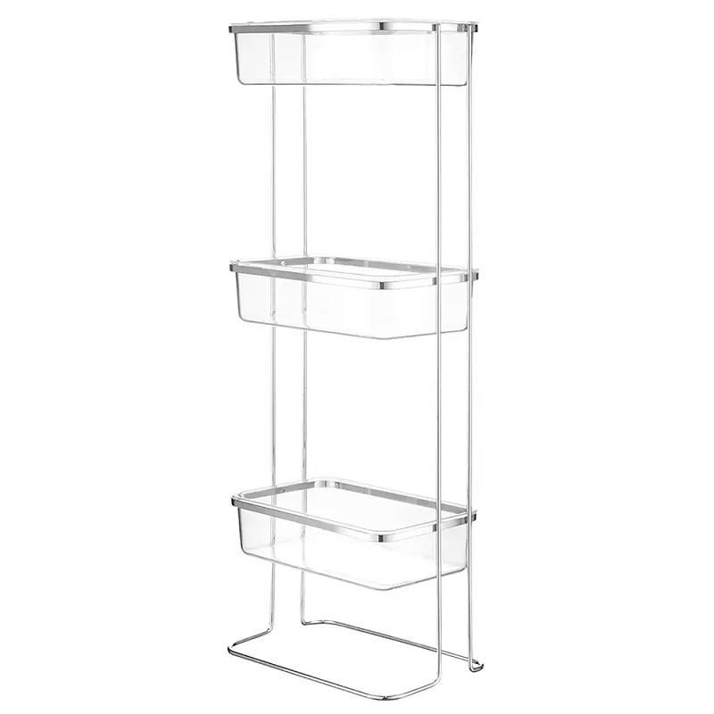 Полка напольная трехъярусная для ванной Bathroom Floor Shelf Хром в Грозном | Loft Concept 