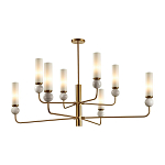 Люстра на штанге с 8-ю цилиндрическими матовыми плафонами и шарами из камня Orb Essence варинант исполнения - 1 | Loft Concept в Грозном