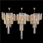 Люстра большая из золотистых металлических цепочек Atlantis Chain варинант исполнения - 1 | Loft Concept в Грозном