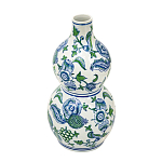 Ваза фигурная с сине-зелеными узорами распустившихся цветов Blossoming Spring варинант исполнения - 2 | Loft Concept в Грозном