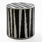 Приставной круглый столик с инкрустацией Black and White Geometry Stool варинант исполнения - 1 | Loft Concept в Грозном