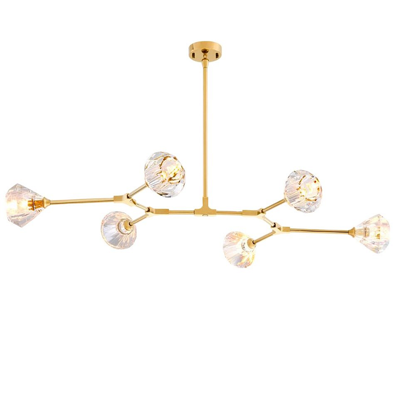 Люстра Chandelier Salasco Gold Золотой Прозрачный (Transparent) Люстра Chandelier Salasco Gold Золотой Прозрачный (Transparent) в Грозном | Loft Concept