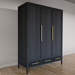 Большой Шкаф Primo Черный дуб с 3 дверьми и 3 выдвижными ящиками варинант исполнения - 4 | Loft Concept в Грозном