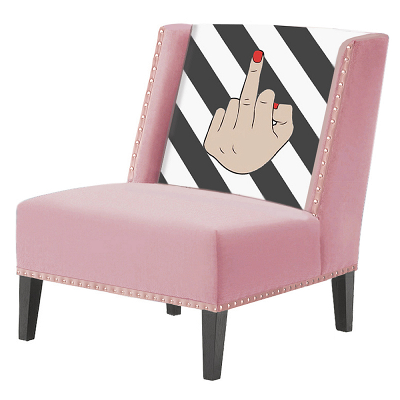FUN Armchair "fuck off" pink Дизайнерское кресло с цветным принтом Розовый пастельный FUN Armchair "fuck off" pink Дизайнерское кресло с цветным принтом Розовый пастельный в Грозном | Loft Concept