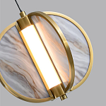 Подвесной светильник с круглым плафоном из искусственного алебастра в бронзовой оправе Marbella варинант исполнения - 5 | Loft Concept в Грозном