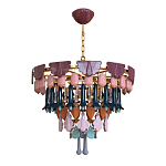 Люстра круглая с декором из разноцветных элементов в виде листьев Changing Seasons варинант исполнения - 9 | Loft Concept в Грозном