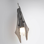 Подвесной светильник с черной металлической основой и рельефным плафоном Glass Pod варинант исполнения - 6 | Loft Concept в Грозном